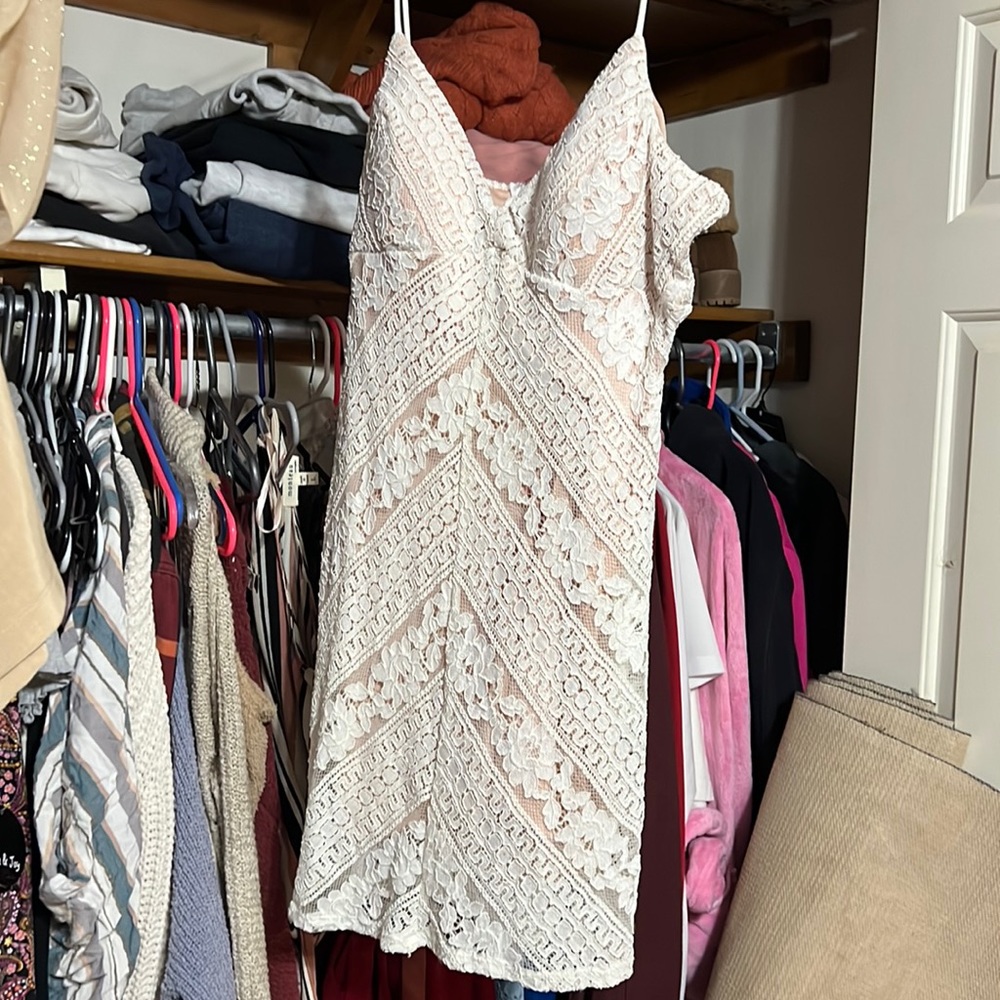 formal white lace dress, size 15/16